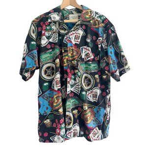 Vintage Bullhead Island Series Men's Sz XL Casino Vegas Poker Camp Shirt